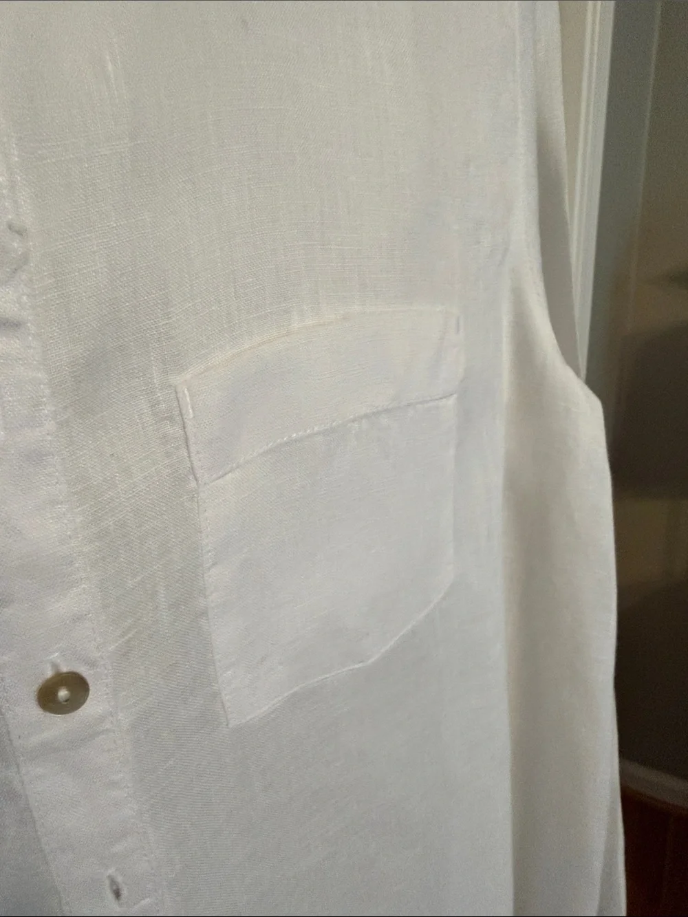 Sigrid Olsen White Linen Button-Up Shirt - Picture 3 of 5